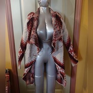 Quinn Chunky Knit Multicolored Wrap Sweater Women Size Medium  Long Sleeve